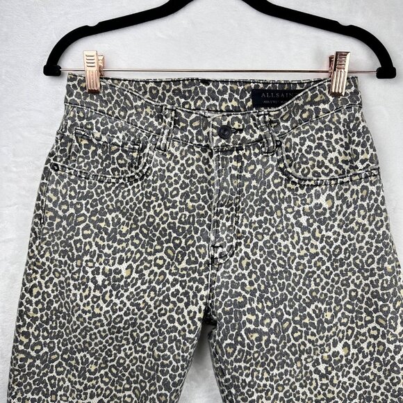 All Saints Womens Ava Straight Jeans Leopard Sz 27 - Picture 6 of 12